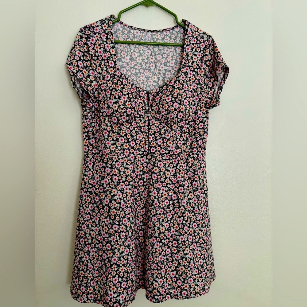 Dark green floral dress. Hardly worn